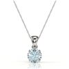 Image 2 : 2 CTW Sky Blue Topaz Designer Inspired Solitaire Necklace 18K White Gold - REF-24W9F - 22046