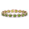 Image 1 : 16.08 CTW Peridot & Diamond Halo Bracelet 10K Rose Gold - REF-312F2N - 41118