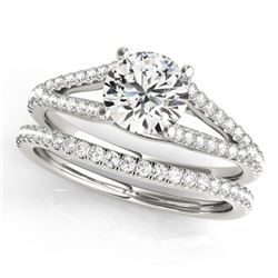 0.88 CTW Certified VS/SI Diamond Solitaire 2Pc Wedding Set 14K White Gold - REF-125F6N - 31979