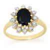 Image 1 : 2.04 CTW Blue Sapphire & Diamond Ring 10K Yellow Gold - REF-25X5T - 13290