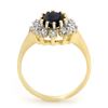 Image 2 : 2.04 CTW Blue Sapphire & Diamond Ring 10K Yellow Gold - REF-25X5T - 13290