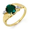 Image 1 : 1.67 CTW Emerald & Diamond Ring 10K Yellow Gold - REF-20H5A - 12916
