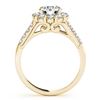 Image 2 : 2 CTW Certified VS/SI Diamond Solitaire Halo Ring 18K Yellow Gold - REF-410M2H - 26289