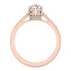 Image 4 : 0.81 CTW VS/SI Diamond Solitaire Art Deco Ring 18K Rose Gold - REF-135A8X - 36825