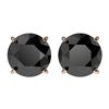 Image 1 : 2.60 CTW Fancy Black VS Diamond Solitaire Stud Earrings 10K Rose Gold - REF-52A8X - 36684