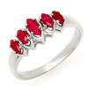 Image 1 : 0.50 CTW Ruby Ring 18K White Gold - REF-31M6H - 13136