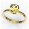 Image 2 : 1.50 CTW Cushion Cut Citrine Designer Engagement Ring 18K Yellow Gold - REF-27K3W - 22139
