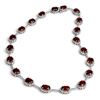 Image 2 : 41.0 CTW Garnet & Diamond Necklace 14K White Gold - REF-262W8F - 10814