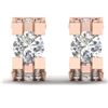 2.25 CTW Certified VS/SI Diamond Art Deco Stud Micro Earrings 14K Rose Gold - REF-233X5T - 30289