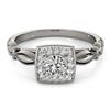 0.55 CTW Certified VS/SI Diamond Solitaire Halo Ring 18K White Gold - REF-88T2M - 26254