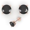 Image 2 : 1.0 CTW Black Diamond Stud Designer Earrings 18K Rose Gold - REF-41H6A - 32267