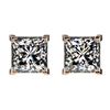 2 CTW Certified VS/SI Quality Princess Diamond Stud Earrings 10K Rose Gold - REF-585T2M - 33095