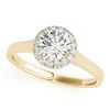 Image 1 : 1.11 CTW Certified VS/SI Diamond Solitaire Halo Ring 18K Yellow Gold - REF-319W2F - 26595