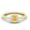 Image 1 : 0.45 CTW Citrine & Micro Pave VS/SI Diamond Ring Designer Halo 18K Yellow Gold - REF-27W8F - 21373