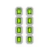 Image 1 : 11.98 CTW Peridot & Diamond Halo Earrings 10K White Gold - REF-176T8M - 41453