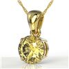 Image 1 : 2 CTW Citrine Designer Inspired Solitaire Necklace 18K Yellow Gold - REF-26K2W - 22019