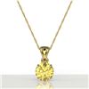 Image 2 : 2 CTW Citrine Designer Inspired Solitaire Necklace 18K Yellow Gold - REF-26K2W - 22019
