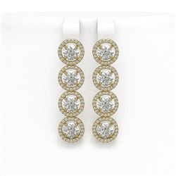 6.14 CTW Diamond Designer Earrings 18K Yellow Gold - REF-969A8X - 42676
