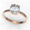 Image 2 : 1.50 CTW Cushion Cut Aquamarine Designer Solitaire Engagement Ring 14K Rose Gold - REF-27H6A - 22131
