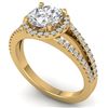 Image 2 : 2 CTW Certified VS/SI Diamond Solitaire Micro Halo Ring 14K Yellow Gold - REF-512X2T - 30380