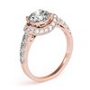 Image 4 : 1.75 CTW Certified VS/SI Diamond Solitaire Halo Ring 18K Rose Gold - REF-420W2F - 27025
