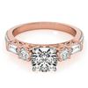 Image 1 : 2 CTW Certified VS/SI Diamond Pave Solitaire Ring 18K Rose Gold - REF-452A2X - 28108