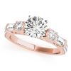 Image 2 : 2 CTW Certified VS/SI Diamond Pave Solitaire Ring 18K Rose Gold - REF-452A2X - 28108