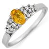 Image 1 : 0.74 CTW Yellow Sapphire & Diamond Ring 10K White Gold - REF-22W4F - 10683