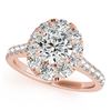 Image 2 : 2.22 CTW Certified VS/SI Diamond 2Pc Wedding Set Solitaire Halo 14K Rose Gold - REF-267A8X - 31170