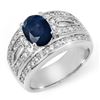 Image 1 : 2.44 CTW Blue Sapphire & Diamond Ring 18K White Gold - REF-152A8X - 11826
