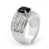 Image 2 : 2.44 CTW Blue Sapphire & Diamond Ring 18K White Gold - REF-152A8X - 11826