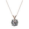 Image 4 : 2 CTW Certified H-SI/I Quality Diamond Solitaire Necklace 10K Rose Gold - REF-585M2H - 33231