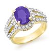 Image 1 : 4.70 CTW Tanzanite & Diamond Ring 14K Yellow Gold - REF-152F8N - 14344