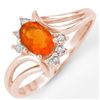 Image 1 : 0.50 CTW Opal & Diamond Ring 14K Rose Gold - REF-26H5A - 11107