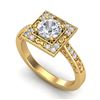 Image 1 : 1.1 CTW VS/SI Diamond Art Deco Ring 18K Yellow Gold - REF-180W2F - 37267