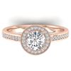 Image 1 : 1.65 CTW Certified VS/SI Diamond Solitaire Micro Halo Ring 14K Rose Gold - REF-228H5A - 30430