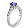 Image 2 : 1.25 CTW Tanzanite & Diamond Ring 18K White Gold - REF-57W3F - 10884