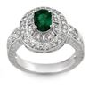 Image 1 : 1.58 CTW Emerald & Diamond Ring 14K White Gold - REF-74A2X - 10870