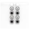 Image 1 : 6.22 CTW Black & White Diamond Designer Earrings 18K White Gold - REF-635W6F - 42701