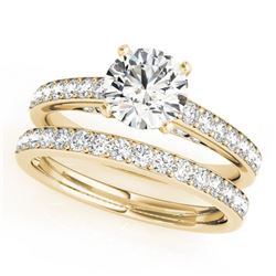 1.91 CTW Certified VS/SI Diamond Solitaire 2Pc Wedding Set 14K Yellow Gold - REF-401X5T - 31609
