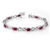Image 1 : 8.50 CTW Ruby & Diamond Bracelet 14K White Gold - REF-80M2H - 14068