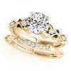 0.72 CTW Certified VS/SI Diamond Solitaire 2Pc Wedding Set Antique 14K Yellow Gold - REF-125A5X - 31