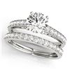 1.91 CTW Certified VS/SI Diamond Solitaire 2Pc Wedding Set 14K White Gold - REF-401M5H - 31607
