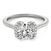 1.33 CTW Certified VS/SI Diamond Solitaire Halo Ring 18K White Gold - REF-371A5X - 26182