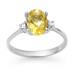 1.58 CTW Citrine & Diamond Ring 10K White Gold - REF-22K2W - 12446