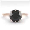 2.0 CTW Black Diamond Solitaire Engagement Ring Vintage Size 7 18K Rose Gold - REF-78T2M - 35771
