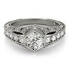 0.65 CTW Certified VS/SI Diamond Solitaire Antique Ring 18K White Gold - REF-137M3H - 27300