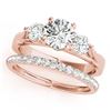 Image 1 : 2.17 CTW Certified VS/SI Diamond 3 Stone 2Pc Wedding Set 14K Rose Gold - REF-552W8F - 32037