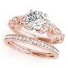 0.95 CTW Certified VS/SI Diamond Solitaire 2Pc Wedding Set Antique 14K Rose Gold - REF-163Y5K - 3147