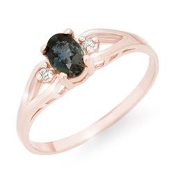 0.52 CTW Blue Sapphire & Diamond Ring 14K Rose Gold - REF-14A9X - 12321